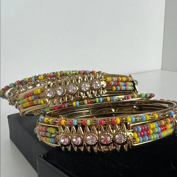 Colorful Beaded Gold Bracelets - Picture 6 of 7